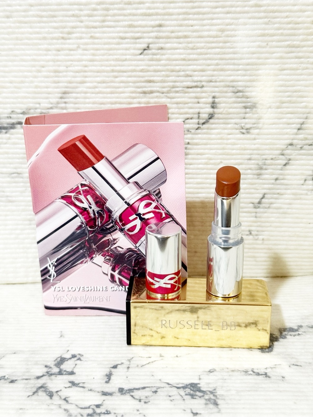 YSL Candy Glaze Mini Lip Gloss Stick Shade 19 Salted Caramel: Rosy Caramel Brown - Picture 2 of 7